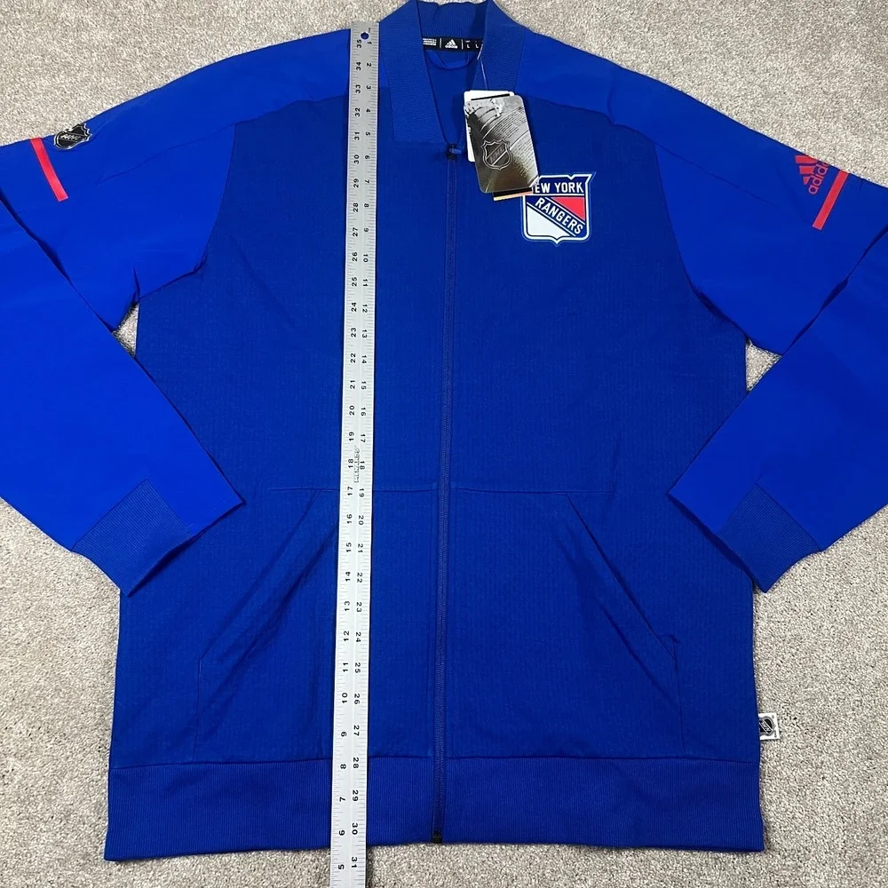 Adidas‎ Mens Large Blue Zip Up New York Rangers NHL Performance Track Jacket NWT